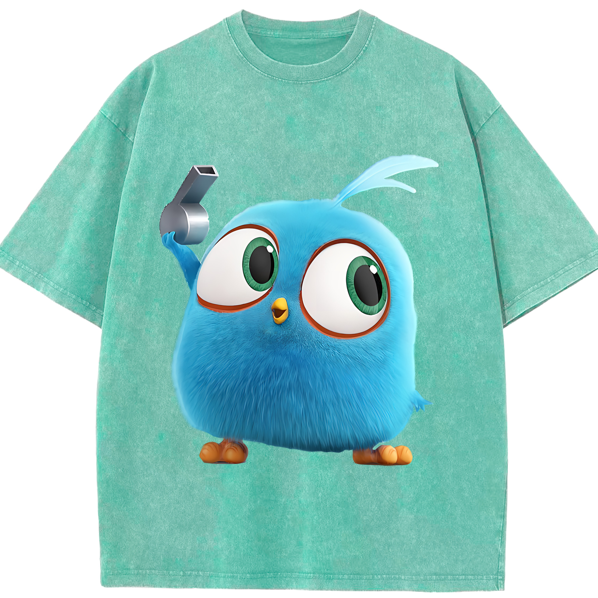 （画像用） Angry Birds アングリーバード 綿100% ヴィンテージ風 半袖Tシャツ（フロントプリント）